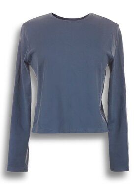 Women’s Long Sleeve Crewneck Top - Slate Blue grayish